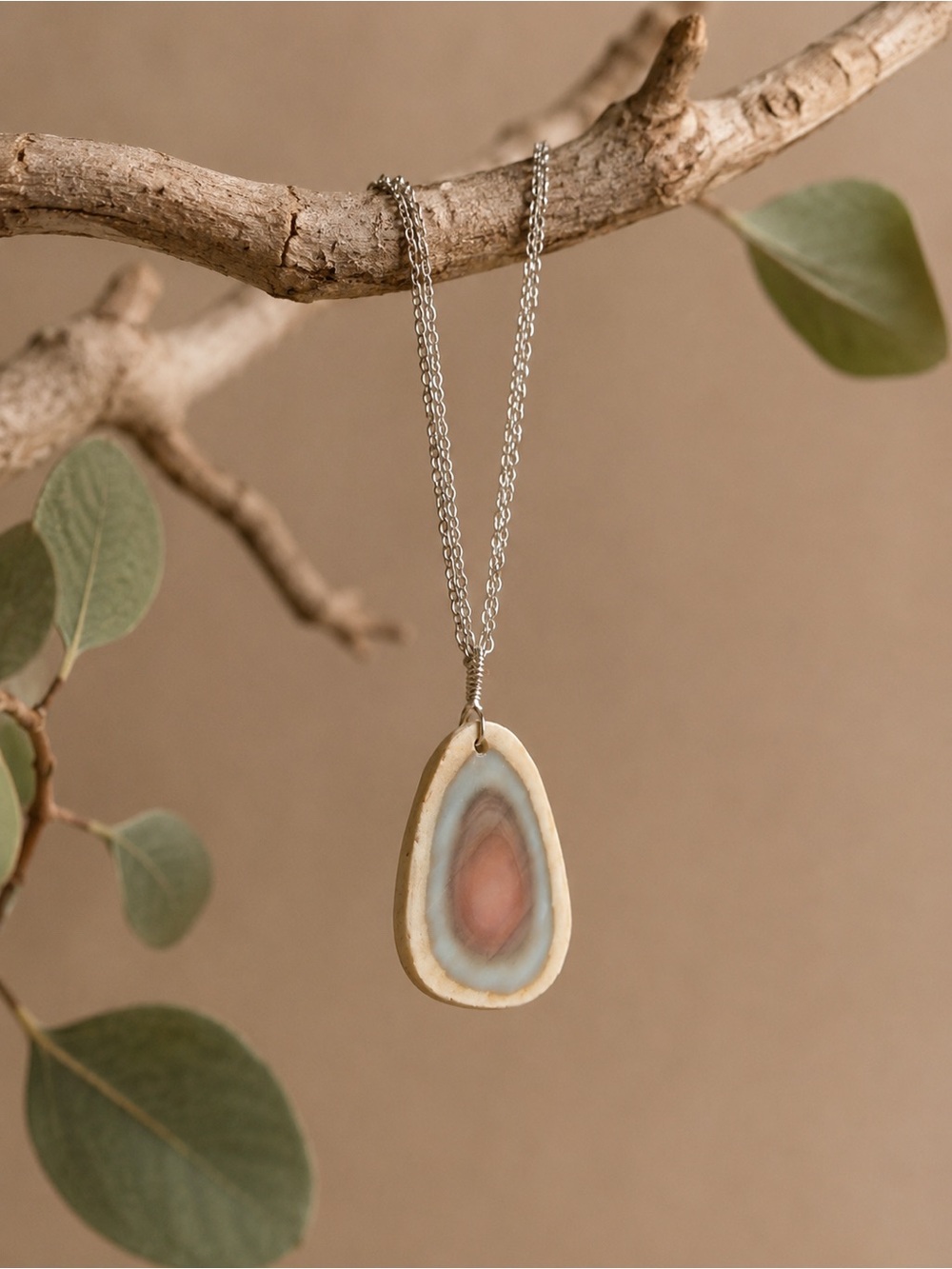 Royal Imperial Jasper Slice Pendant Necklace